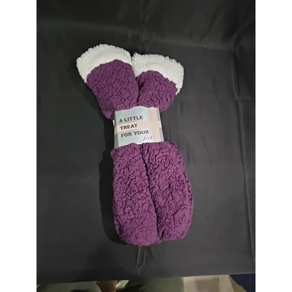 Women's Slipper Socks Winter Warm Fleece Lined Cozy Thick Fuzzy Non Slip L/XL